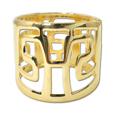 Wide Geometric Cutout Hinged Bangle Bracelet – Gold · JB10516G_JK _DSC9061
