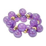 Orb Gumball Acrylic Bead Stretch Bracelet – Gold/Dk.Purple · JB20070DPU_JK _DSC9066