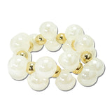 Orb Gumball Acrylic Bead Stretch Bracelet – Gold/White · JB20070GWH_JK _DSC9067