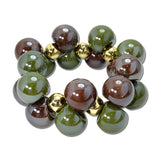 Orb Gumball Acrylic Bead Stretch Bracelet – Gold/Brown Olive Green · JB20070BROV_JK _DSC9072