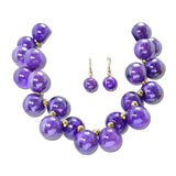 Chunky Bubble Gumball Bead Statement Necklace – Gold/Dk.Purple · JN20060DPU _DSC9100