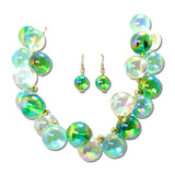 Chunky Bubble Gumball Bead Statement Necklace – Gold/Green Multi · JN20060MGR _DSC9102