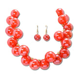Chunky Bubble Gumball Bead Statement Necklace – Gold/Red · JN20060GRED _DSC9103
