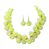 Chunky Acrylic Cluster Statement Necklace – Gold/Green · JN20070GGR_JK _DSC9109