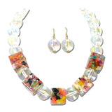 Chunky Confetti Cube Beaded Necklace Set – Gold/Clear · JN11591GCL_JK _DSC9123