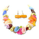 Folded Resin Wave Plate Statement Necklace Set – Gold/Multi · JN11675GMT_JK _DSC9128