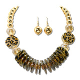 Leopard Animal Print Coin Disc Statement Necklace Set – Gold/Leopard · JN11606GLE_JK _DSC9131