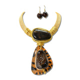 Leopard Animal Print Teardrop Statement Necklace Set – Gold/Leopard · JN11671GLE_JK _DSC9133