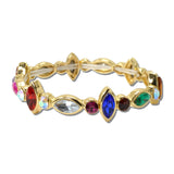 Marquise Round Rhinestone Stretch Bracelet – Gold/Dk.Multi · CB2430DMLT_MUS _DSC9149