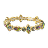 Marquise Round Rhinestone Stretch Bracelet – Gold/Volcano · CB2430VM_MUS _DSC9150