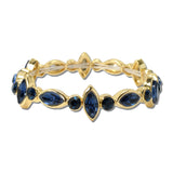 Marquise Round Rhinestone Stretch Bracelet – Gold/Montana Blue · CB2430MON_MUS _DSC9151