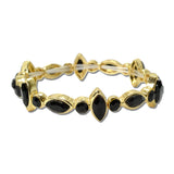 Marquise Round Rhinestone Stretch Bracelet – Gold/Black · CB2430GBLK_MUS _DSC9153