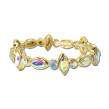 Marquise Round Rhinestone Stretch Bracelet – Gold/AB · CB2430GAB_MUS _DSC9159
