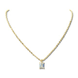 Rectangular Stone Pendant Necklace – Gold/Clear · J4170G_JH _DSC9163