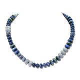 Resin Rondelle Beaded Collar Necklace – Gold/Blue Multi · J3586GDKBLMLT_JH _DSC9165