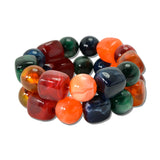 Chunky Resin Cube Round Bead Bracelet Set – Dk.Multi · MBR5788MU-4 _DSC9181