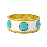 Pearl Station Wide Stretch Bracelet – Worn Gold/White · BR10037WHT_TP _DSC9200