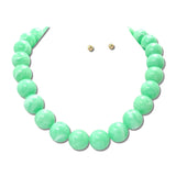 Marbled Gumball Bead Statement Necklace Set – Gold/Jade · NK30051JADE_TP _DSC9236