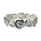 Enamel Swirl Stretch Bracelet – Silver/Black · BR666SBK_AJ _DSC9268