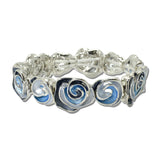 Enamel Swirl Stretch Bracelet – Silver/Blue · BR666SBL_AJ _DSC9269