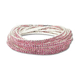 Rhinestone Stretch Tennis Bracelet Set – Silver/Pink · BR664SPK_AJ _DSC9270