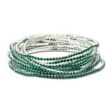 Rhinestone Stretch Tennis Bracelet Set – Silver/Teal · BR664STL_AJ _DSC9271