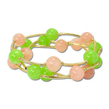 Sorority Marbled Resin Gold Tube Wrap Bracelet Set – Gold/Pink Green · BR5643PG_AJ _DSC9277