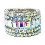 Rhinestone Multi Layered Stretch Bracelet – Silver/AB · BR629SAB _DSC9283