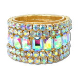 Rhinestone Multi Layered Stretch Bracelet – Gold/AB · BR629GAB _DSC9284