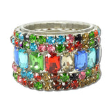 Rhinestone Multi Layered Stretch Bracelet – Silver/Multi · BR629SMT _DSC9286