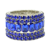 Rhinestone Multi Layered Stretch Bracelet – Silver/Royal Blue · BR629SROBL _DSC9287
