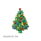 Enamel Christmas Tree Magnetic Pin Brooch – Gold/Multi · MP211G_AJ _DSC9314