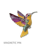 Enamel Hummingbird Magnetic Pin Brooch – Silver/Purple Multi · MP242PPMT_AJ _DSC9315