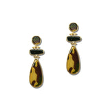 Tiered Printed Acrylic Teardrop Earrings – Gold/Camouflage · YE3402CMFG_AJ _DSC9321