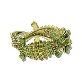 Rhinestone Alligator Hinged Cuff Bracelet – Antique Gold/Green · BA1427GRN_MQ _DSC9359