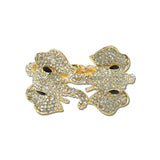 Rhinestone Elephant Head Hinged Bracelet – Gold/Clear · BA1437GCL_MQ _DSC9360