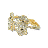 Rhinestone Elephant Head Hinged Bracelet – Gold/Clear · BA1437GCL_MQ _DSC9362