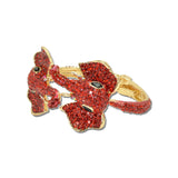 Rhinestone Elephant Head Hinged Bracelet – Gold/Red · BA1437GRED_MQ _DSC9367