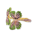 Rhinestone Butterfly Hinged Bracelet – Gold/Pink Green · BA1433PNG_MQ _DSC9373