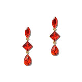 Faceted Rhinestone Tiered Drop Earrings – Gold/Red · ER2696RED_MQ _DSC9391