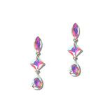Faceted Rhinestone Tiered Drop Earrings – Silver/AB · ER2696SAB_MQ _DSC9393