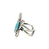 Western Butterfly Filigree Cuff Ring – Silver Burnished/Turquoise · SR0875SBTQ_SW _DSC9502