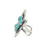 Western Butterfly Stone Cuff Ring – Silver Burnished/Turquoise · SR0918SBTQ_SW _DSC9504