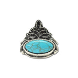 Western Oval Cuff Ring – Silver Burnished/Turquoise · SR0920SBTQ_SW _DSC9505