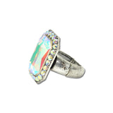 Western Emerald Cut Rhinestone Stretch Ring – Silver Burnished/AB · SR0913SBAB_SW _DSC9508