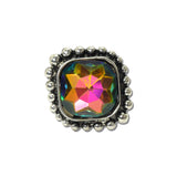 Western Cushion Cut Rhinestone Cuff Ring – Silver Burnished/Volcano · SR0595SBVOL_SW _DSC9513