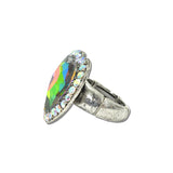 Western Faceted Heart Rhinestone Stretch Ring – Silver Burnished/Volcano · SR0910SBVOL_SW _DSC9516