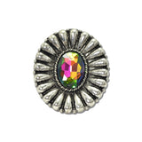 Western Oval Rhinestone Concho Stretch Ring – Silver Burnished/Volcano · SR0909SBVOL_SW _DSC9519