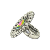 Western Oval Rhinestone Concho Stretch Ring – Silver Burnished/Volcano · SR0909SBVOL_SW _DSC9520