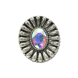 Western Oval Rhinestone Concho Stretch Ring – Silver Burnished/AB · SR0909SBAB_SW _DSC9521